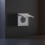 VLS000816 Накладка для розетки с заземлением, защитными шторками и крышкой, S70 (серый). (ТМ Maytoni)