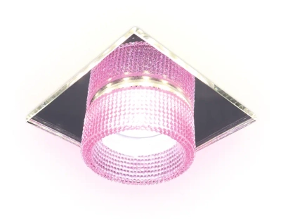 Встраиваемый точечный светильник TN356 CH/PI хром/розовый GU5.3+3W (LED COLD) 95*95*45