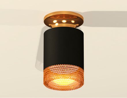 Комплект накладного светильника XS6302162 SBK/PYG/CF черный песок/золото желтое полированное/кофе MR16 GU5.3 (N6905, C6302, N6154)