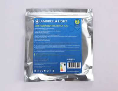 Светодиодная лента GS1903 5050 30Led/ 7.2W m/ 12V IP65 6500K/ 5000*10*2.87mm/ кратность резки 100mm (2 конт.)