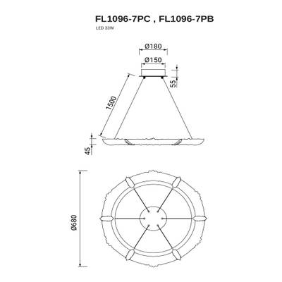 Люстра подвесная Sauvage FL1096-7PB, LED