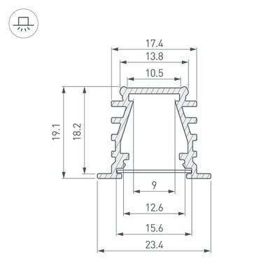 Профиль TOP-DEEP-F-2000 ANOD (K13,P15) (Arlight, Алюминий)