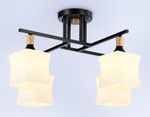 Светильник подвесной TR9497/4 BK/FR черный/белый матовый E27/4 max 40W D495*280