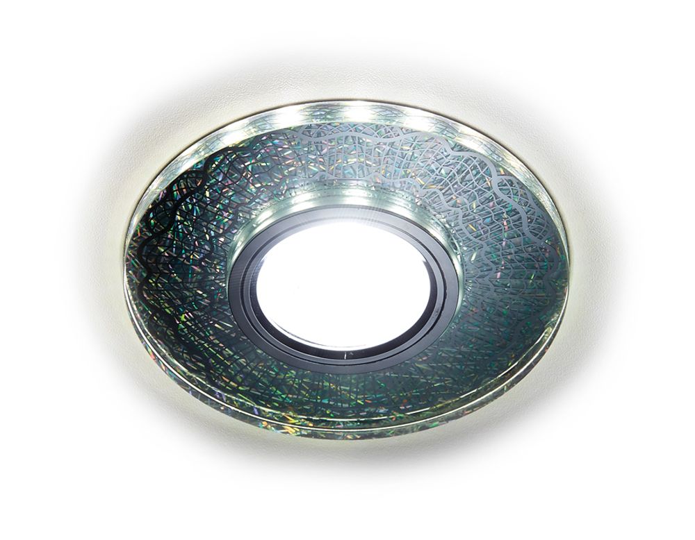 Встраиваемый точечный светильник со светодиодной лентой S175 PR/CH перламутровый/хром MR16+3W(LED WHITE)