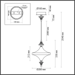 5404/23L L-VISION ODL_EX25 027 бронзов.брашированн./черный/стекло/керамика Подвес LED 23W 3000K ULA