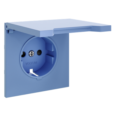 VLS000815 Накладка для розетки с заземлением, защитными шторками и крышкой, S70 (деним). (ТМ Maytoni)