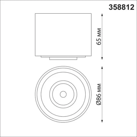 358812 OVER NT21 432 черный Светильник накладной светодиодный IP20 LED 9W 770Лм 4000K 220V GESSO