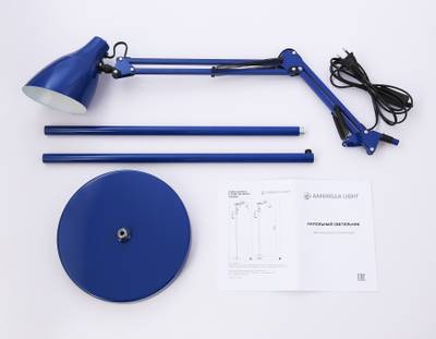 Светильник напольный с выключателем на проводе TR97647 BL синий E27 max 40W D120*1750