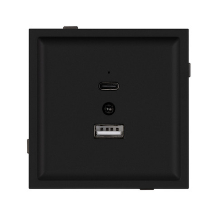 Механизм USB розетки SCT-TENDO-MUAC-SFPL-BK (5V, 3A, QC3) (Arlight, -)