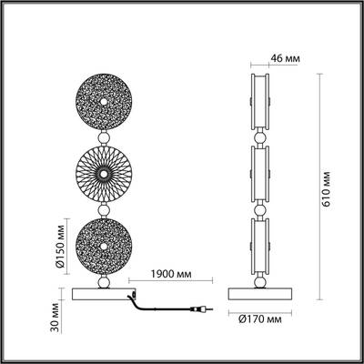 5412/13TL L-VISION ODL_EX23 153 золотой/розовый/желтый/голубой металл/стекло Настольная лампа LED 18W 4000K CARAMELLA