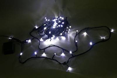 A-001A LED WT гирлянда светодиодная 10м 100LED с контроллером, зеленый провод