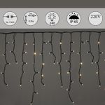 A-518 WW/WT FLASH гирлянда светодиодная "Бахрома", 5х0,9м, 240LED, провод черный, морозостойкий