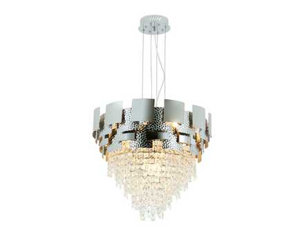 Подвесная хрустальная люстра TR5242/9 SL/CL серебро/прозрачный E14/9 max 40W D600*840