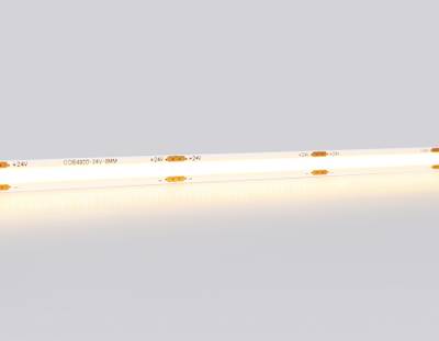 Светодиодная лента GS4701 COB 480Led/ 12W m/ 24V IP20 3000K/ 5000*8*1.54mm/ кратность резки 50mm (2 конт.)