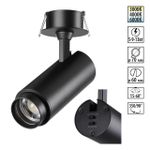 359220 SPOT NT23 455 черный Светильник встраиваемый с перекл. цв. температуры, мощности IP20 LED 3000К\4000К\6000К 5W/9W/13W 220V NAIL