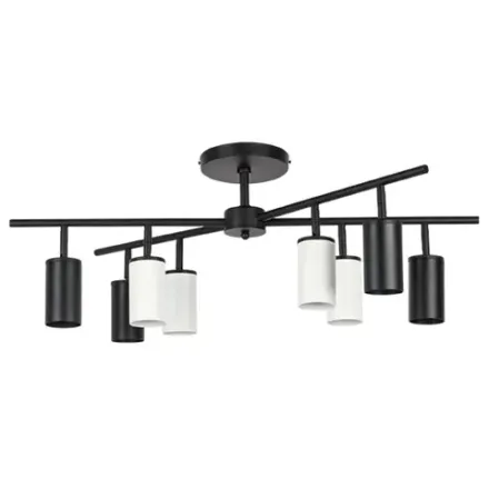 LR728374364 Люстра RULLO 8х50W GU10 ЧЕРНЫЙ/БЕЛЫЙ (571728+214437-4+214436-4)