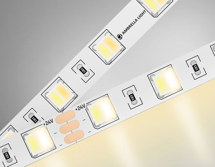 Светодиодная лента с регулировкой температуры света GS4101 5050 60Led/ 14W m/ 24V IP20 CCT 3000-6500K/ 5000*10*1.87mm/ кратность резки 25mm (3 конт.)