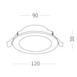 ST210.548.12 Св-к встр. Белый LED 1*12W 4000K 900Lm Ra80 110° IP20 D120xH30 220-240V