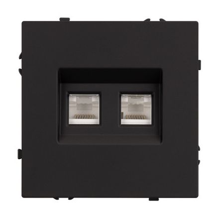 Механизм сдвоенной компьютерной розетки SCT-NOBE-MPC2-SFPL-BK (RJ-45, CAT6) (Arlight, -)