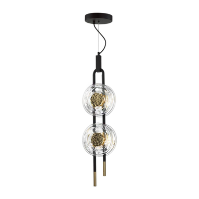 5407/23L MODERN ODL_EX24 101 черный/золотой/металл/стекло Подвес LED 23W 3000K 1940Лм MAGNET
