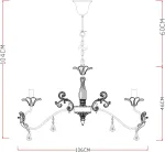 Подвесная люстра Arte Lamp ANGELINA A5349LM-8WH, 8хE14