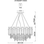 Подвесная люстра Arte Lamp NICOLETTA A1052SP-10GO, 10хE14