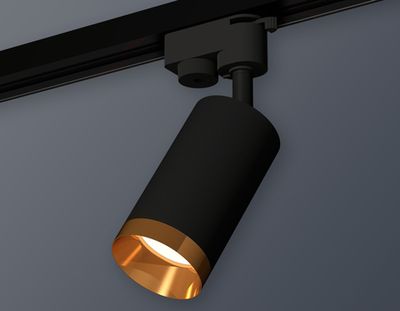 Комплект трекового светильника XT6323064 SBK/PYG черный песок/золото желтое полированное MR16 GU5.3 (A2521, C6323, N6134)