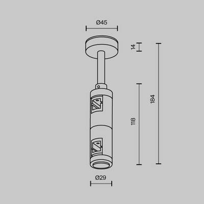 Крепление потолочное Short двойное 78мм Flarity черный, TRA156C-D1-B. TM Maytoni