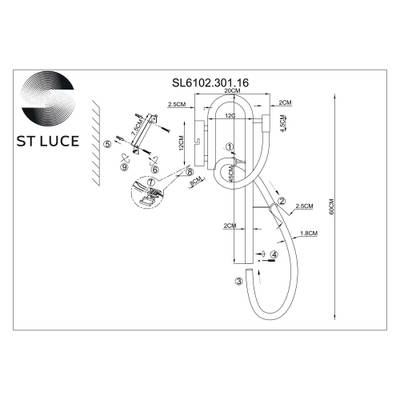 SL6102.301.16 Светильник настенный ST-Luce Латунь/Белый LED 1*16W 4000K
