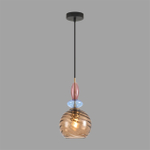 8300/1A MODERNI LN26 368 бронза/амбер/голубой/розовый, металл/стекло Подвес E27 1*40W 220V WALMA