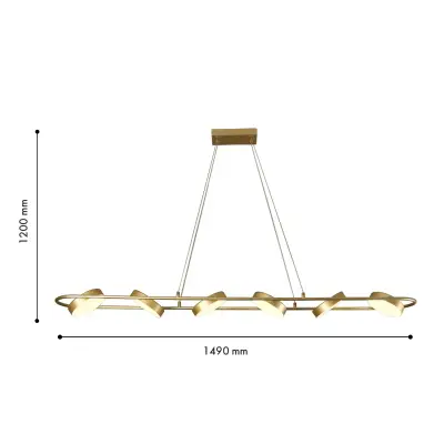 Подвесная люстра Abris 4677-6P, LED*90W, 3100LM, 3000-6000K, IP20. ТМ F-Promo