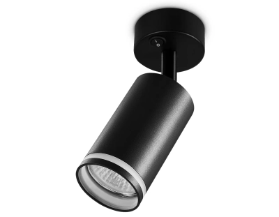 Накладной спот с выключателем TA121 BK черный GU10 max 12W D70*164*D55