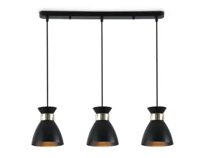 Светильник подвесной TR8469/3 BK/FGD черный/золото E27/3 max 60W 550*135*1000