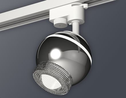 Комплект трекового светильника XT1104001 PSL/CL серебро полированное/прозрачный GU5.3 LED 3W 4200K (A2520, C1104, N7191)