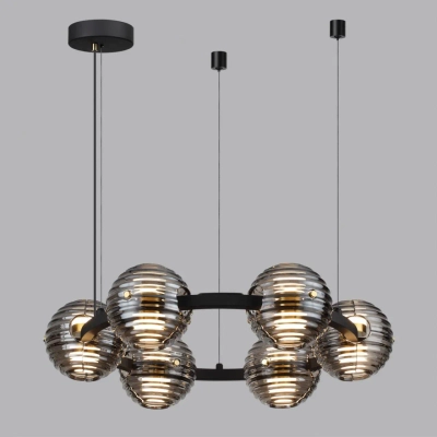 5041/60L L-VISION ODL24 545 черн./золото/дымчатый/металл/стеко Люстра LED 60W 4000К 1526Лм TRONI