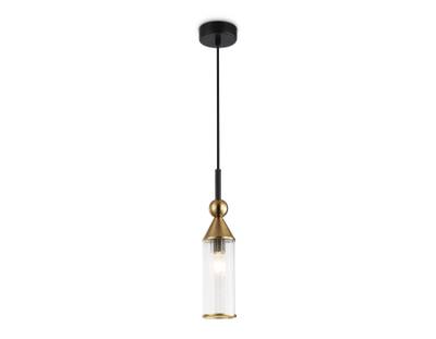 Светильник подвесной LH55251 BK/BS/CL черный/латунь/прозрачный E14 max 40W D65*1500