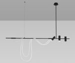 08039-180A,19 Подвес диммируемый Кайли черный L182 h120 Led 2*60W+GU10 3*3W(4000K) с пультом ДУ