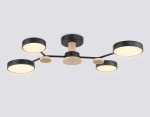 Светильник светодиодный подвесной FL4860/4 BK/WD черный/дерево 60W 3000-6000K 700*400*120 (без ПДУ)