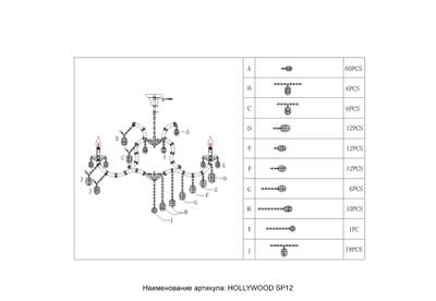 Люстра Crystal Lux HOLLYWOOD SP12 GOLD 2011/312