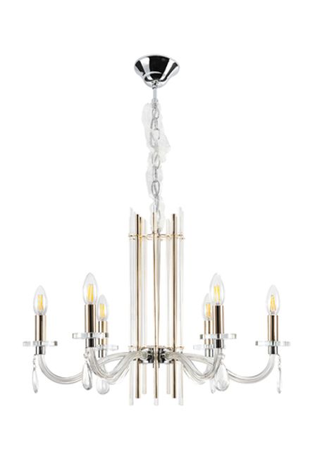 Люстра Crystal Lux AURELIO SP6 GOLD+CHROME/TRANSPARENT 0210/306