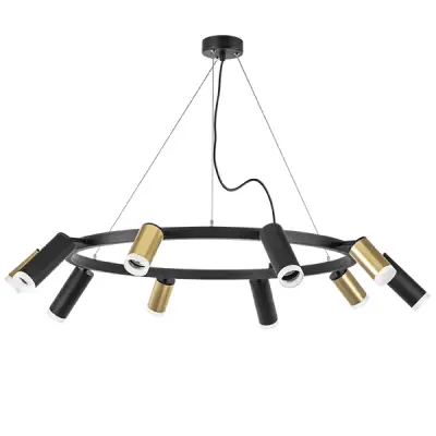 LR0204058750 Люстра RULLO 10х50W GU10 ЧЕРНЫЙ/ЗОЛОТО (571020+214440-5+214487-5+202430-10)