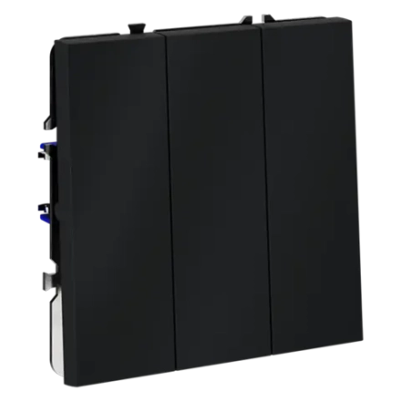 VLS030107 Выключатель встраиваемый VOLTUM S70 трехклавишный 10А, (графит). (ТМ Maytoni)