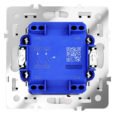 VLS020202 Выключатель встраиваемый VOLTUM S70 двухклавишный с подсветкой 10А, (белый матовый) (ТМ Maytoni)