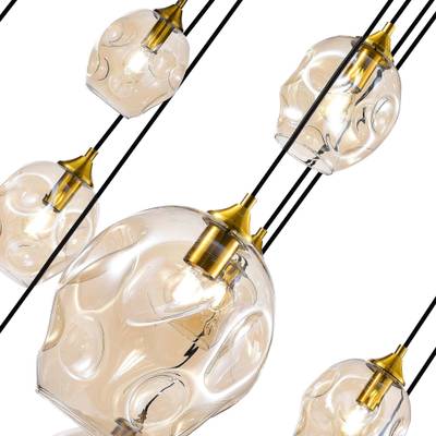 SL1188.303.16 Люстра подвесная ST-Luce Латунь/Коньячный E14/E27 12+4*40W