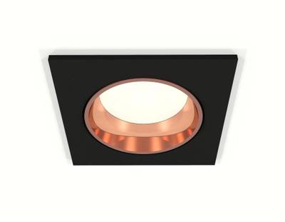 Комплект встраиваемого светильника XC6521005 SBK/PPG черный песок/золото розовое полированное MR16 GU5.3 (C6521, N6114)