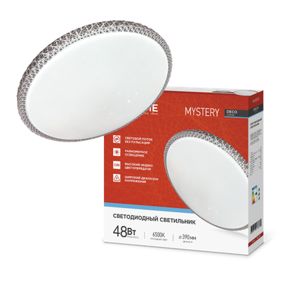 Светильник светодиодный DECO MYSTERY 48Вт 6500К 4320лм 230В 390х78мм IN HOME 4690612051604