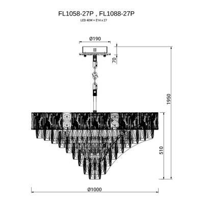 Люстра подвесная Delight Chrome FL1088-27P, E14х27