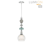 8294/1A MODERNI LN26 367 хром/белый/прозрачный, металл/стекло/хрусталь Подвес E27 1*60W 220V GANNA