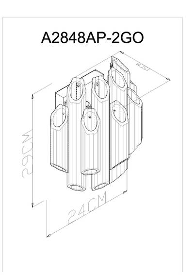 Настенный светильник Arte Lamp JASTIN A2848AP-2GO, 2хE14