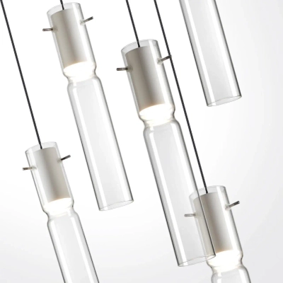 5058/25LB PENDANT ODL24 461 белый/прозрачный/металл/стекло Люстра каскадная LED 5*5W 3000K SCROW